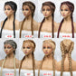 Handmade Double Dutch Cornrow Braided Wig | Natural Black Lace Front | Baby Hair | Kanekalon Synthetic Wig for Women