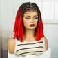 Orange Knotless Faux Locs Braided Wig | Full Lace | Baby Hair