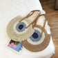 Large Capacity Round Women's Fashionable Straw Woven Shoulder Bag | Handmade Summer Beach Travel Holiday Women Tote Bags