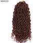 Goddess Faux Locs Crochet Hair | 18" Soft Curly Braids | Ombre Dreadlocks Extensions | 24 Strands/Pack