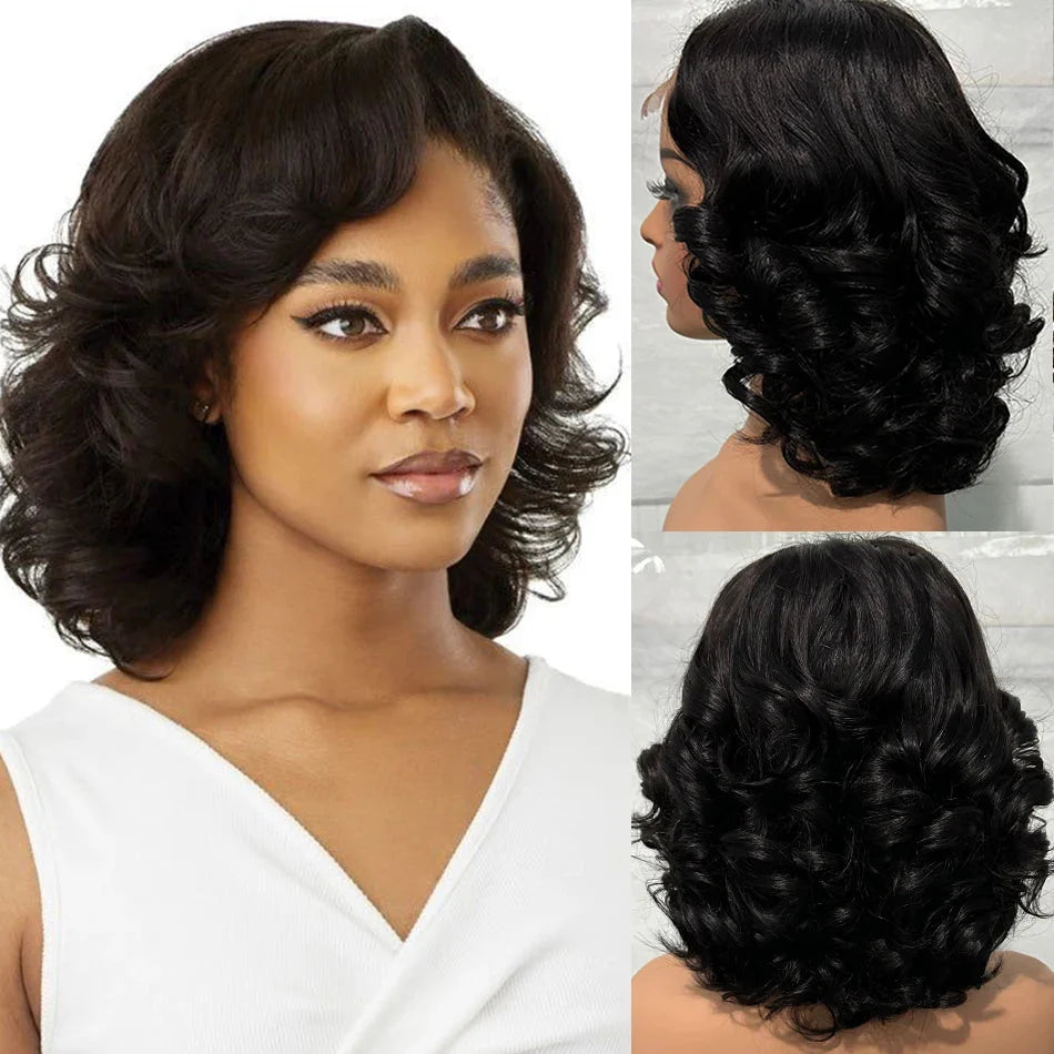 100% Human Hair | Highlight | Vietnamese | Bob | Bouncy | Loose | Curly | HD Lace Closure | Glueless Wigs | Human Hair | Ready To Wear