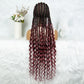 2024 KIMA Cornrow Water Wavy Braided Full Lace Wig with Baby Hair | Synthetic African Braid Lace Front Wig