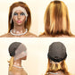 Ombre 4/27 Highlight Straight Bob Wig | 13x4 Transparent Lace Front Remy Human Hair Wig for Black Women