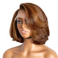 200 Density Blonde Highlight Short Bob Wig | 13x4 Lace Frontal Pixie Cut | Brazilian Remy Hair
