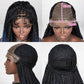 36" Water Wave Braided Wig | Lace Front | Baby Hair | Long Braids