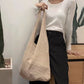 New Trend Women's Crochet Handbag | Retro Knitted Braid Solid Color Hollow Top-Handle Tote Bag (Black Khaki Shopper)