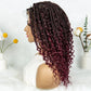 Short Bohemian Box Braids Wig | Full Lace | Curly Ends | Baby Hair | Synthetic Boho Wig