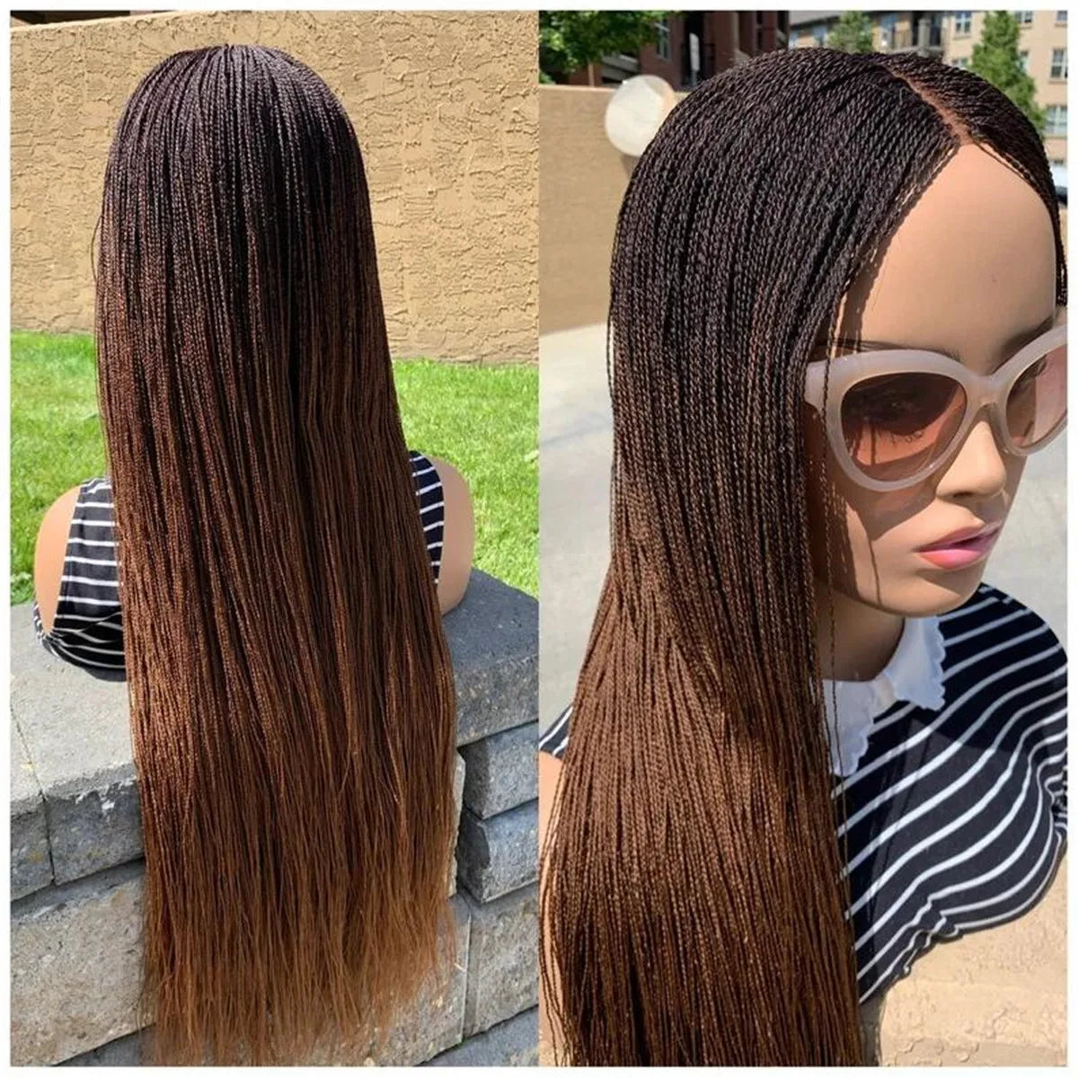 Glueless Micro Braid Wig | 13x4 Lace Frontal | Customizable Tiny Braids | For Black Women
