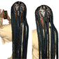 36" Heart Box Braids Lace Wig | Full Lace Cornrow Braids | Synthetic Braided Wig for Black Women | Clearance