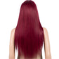 Burgundy Straight Wig with Bangs | "Put On & Go" Glueless Human Hair