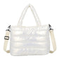 New Puffer Tote Bag for Women | Quilted Puffy Handbag & Lightweight Down Cotton Padded Shoulder & Crossbody Bag