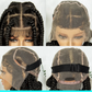 Handmade Bantu Knots Braided Full Lace Wig | Knotless Braids | Baby Hair | Synthetic Hair | Black Women
