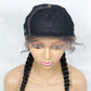 24" Dutch Cornrow Box Braid Wig | Lace Front Synthetic Wig with Baby Hair | Afro Wig for Black Women | High-Temp Fiber