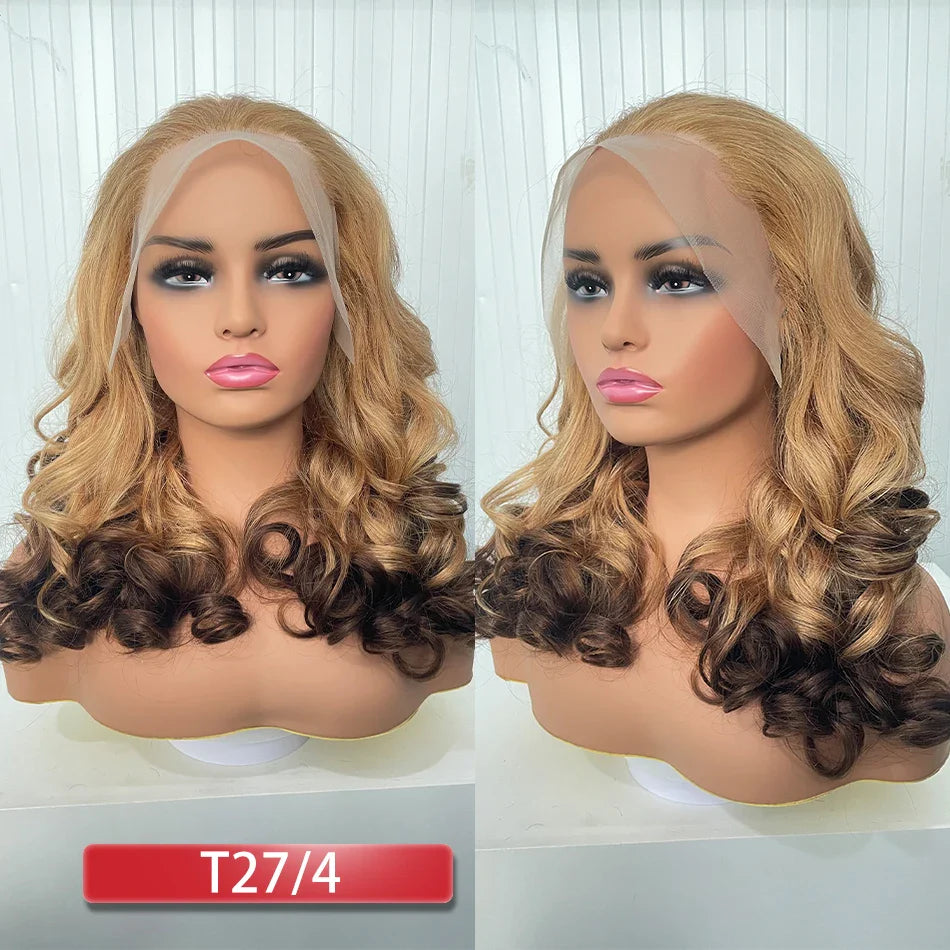 100% Human Hair | Highlight | Ombre | Double Drawn | Brazilian | Remy | Bouncy Body Wave | Full Fumi | Bouncy Weave | Wavy Hair Lace Wigs