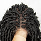 16" Short Knotless Butterfly Locs Wig | Synthetic Lace Front