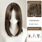 Women's Long Hair Lace Eight-Word Bangs Collarbone Length Wig | Artificial Full Real Human Hair Seamless Full-Head Wig