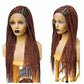 Ready-to-Ship 28" Center Part Box Braids Wig | 13x4 Lace Front | Middle Part | Kanekalon