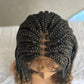 18" Curly End Box Braided Lace Front Wig | 4x4 Lace | Baby Hair | Synthetic Afro Wig