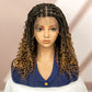 Burgundy Knotless Box Braids Wig with Curly Ends | Full Lace