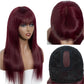 Bone Straight Human Hair Wig with Bangs | 3x1 Middle Part Lace Wig (Remy, Clearance Sale)