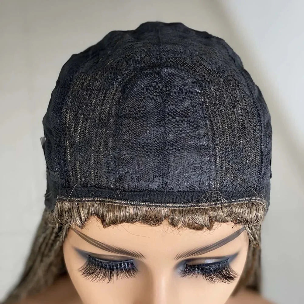 26" Ombre Box Braided Wig for Black Women | Long Synthetic Cosplay Braiding Hair | Heat Resistant Crochet Wigs