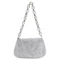 Bling Rhinestone Evening Clutch Bag | Women's Korean Designer Diamond Chain Dinner Party Handbag (Lady Square Tote Shoulder Bag)