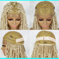 14" Blonde Dreadlock Braided Wig | Full Lace Afro Curly