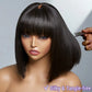 "Put On & Go" Straight Bob Wig | Easy Wear Human Hair with Bangs & Realistic Scalp
