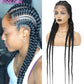 36" Cornrow Knotless Braids Wig | 360 Full Lace | Baby Hair | Synthetic