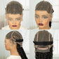 34" Cornrow Braids Wig with Curly Ends | Full Lace Frontal