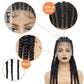 36" Jumbo Knotless Box Braids Wig | Incoo Full Lace Cornrow Wig | Transparent Lace | African Braided Hair