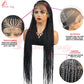 36" Knotless Box Braids Wig | Fulani Cornrows | 360 Full Lace | Baby Hair | Black Women