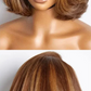 200 Density Blonde Highlight Short Bob Wig | 13x4 Lace Frontal Pixie Cut | Brazilian Remy Hair