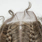 22" Box Braids Full Lace Wig | Two Curly Ponytails | Baby Hair | Synthetic Braided Wig