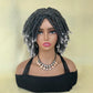 Afro Bob Faux Locs Wig | Crochet Twist Braids | Short Dreadlocks Wig | Synthetic Braided Wig