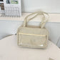 Y2K Ulzzang Ita Bag for Women | Trendy Polka Dot Canvas Shoulder & Underarm Tote (Transparent Pocket, Youth Fashion)