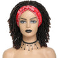 Soft Faux Locs Headband Wig - 6 Inch Ombre Dreadlock Wig for Black Women - Curly Braided Synthetic Wig with Headband - 1B, Burgundy, 27, 30, 613 Options