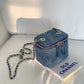 Mini Denim Crossbody Bags for Women | Lingge Chains Shoulder Bag & Fashion Brands Box Bag (Lipstick Coins Purses & Handbags)