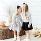 Scattered Dot 3/4 Sleeve Pocket Twirl Dress