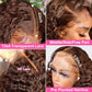 Chocolate Brown Deep Wave Frontal Wig | 13x4 HD Transparent Curly Lace Front Human Hair Wig (Bleached, Brazilian Brown Colored)