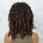 16" Short Knotless Butterfly Locs Wig | Synthetic Lace Front