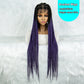 Colorful Knotless Box Braids Wig | Full Lace Cornrows | Large Braids