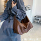 Vintage Big Capacity Shoulder Bag | Soft Leather Crossbody & Armpit Satchel Bag (Casual Portable Handbag Purse - Bolsa)