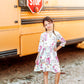 School is Cool 3/4 Sleeve Pocket Twirl Dress