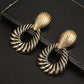 Gold Stripped African Drop Earrings