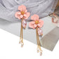 Flower Shaped Strip Drop Earrings