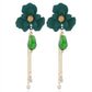Flower Shaped Strip Drop Earrings