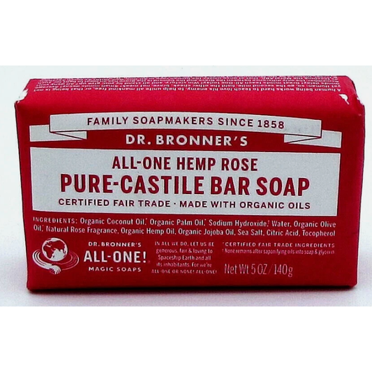 Dr. Bronner's Pure Castile Soap Bar Rose 5 oz