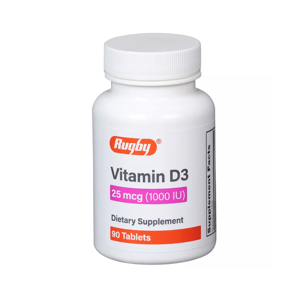 Rugby Vitamin D3 25 mcg (1000 IU), 90 Count