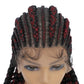 36" Jumbo Knotless Box Braids Wig | Incoo Full Lace Cornrow Wig | Transparent Lace | African Braided Hair